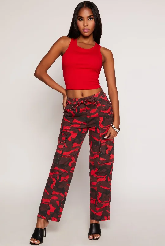 Exclusive Customization Almost Famous Drawstring Wide Leg Cargo Pants