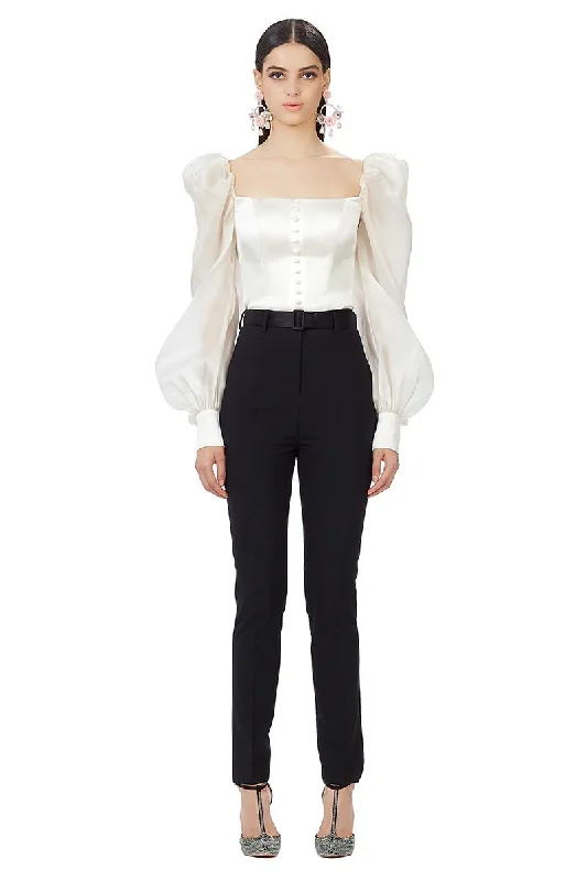 Flexible Styles High Waisted Trousers in Black
