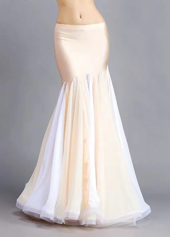 Street-Friendly Wear Classy Beige Slim Fit Extra Large Hem Fish Tail Skirt Spring