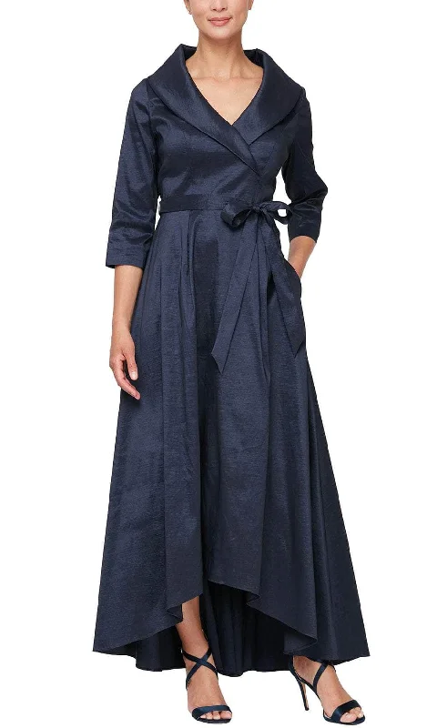 Cozy Pants Alex Evenings 8166633 - Collared Taffeta Formal Dress