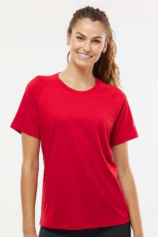 Effortless Style Adidas Womens Short Sleeve Crewneck T-Shirt - Power Red