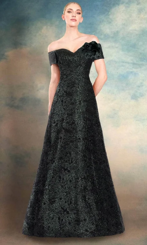 Soft Sweaters Janique 11621 - Sweetheart Off Shoulder A-Line Gown