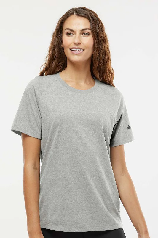 Lightweight T-shirts Adidas Womens Short Sleeve Crewneck T-Shirt - Heather Medium Grey