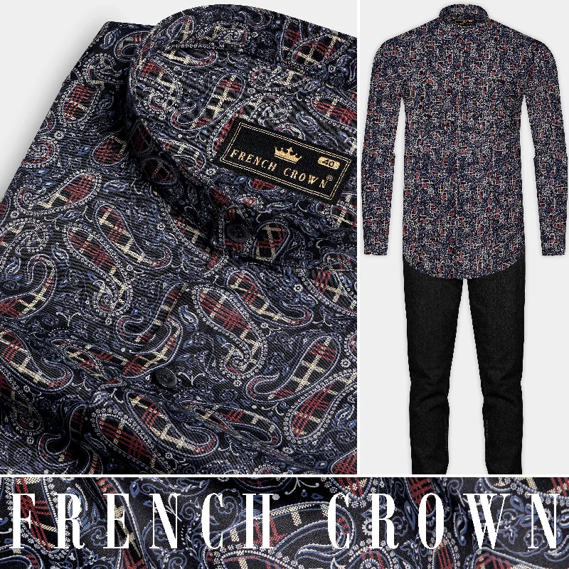 Active Essentials Nile Blue with Jade Black Multicolour Paisley Printed Super Soft Premium Cotton Shirt Active Essentials Nile Blue with Jade Black Multicolour Paisley Printed Super Soft Premium Cotton Shirt
