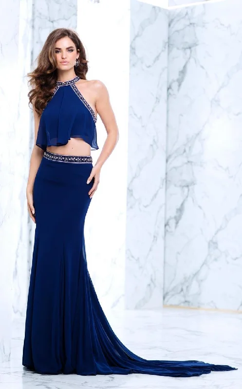 All-Weather Wear Tarik Ediz - Two-Piece Halter Neck Dress 50105
