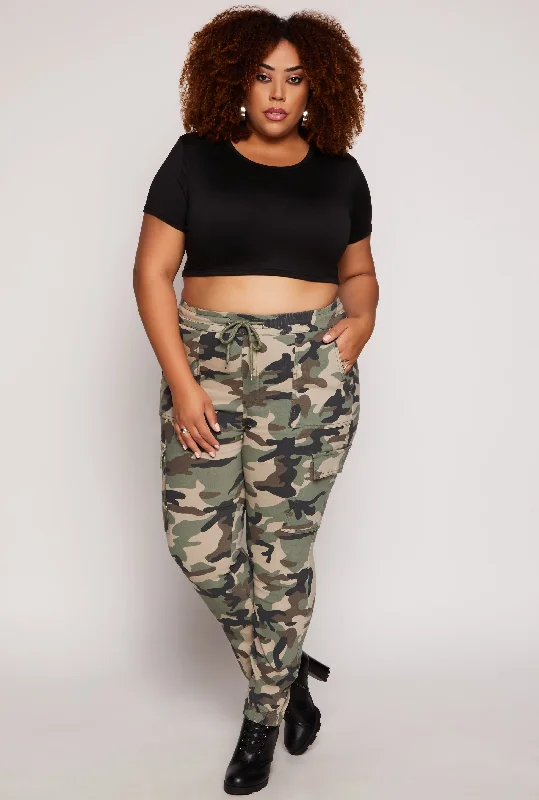 Comfy Outerwear Plus Size Hyperstretch Cargo Joggers