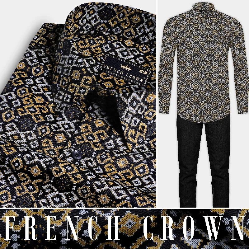 Fashion Must-have Jade Black with Tiara Gray and Kumera Brown Printed Subtle Sheen Super Soft Premium Cotton Shirt Fashion Must-have Jade Black with Tiara Gray and Kumera Brown Printed Subtle Sheen Super Soft Premium Cotton Shirt