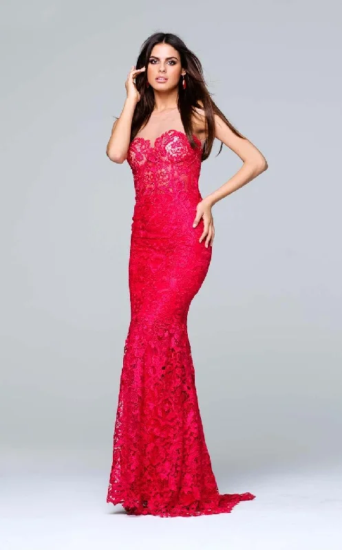 Easy Fit Tarik Ediz - Lace Illusion Neck Dress 50089