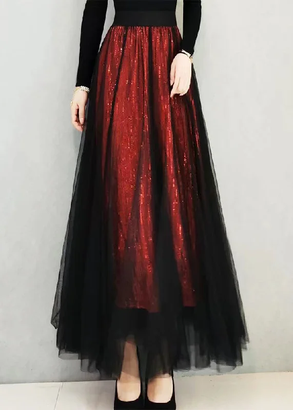 Soft Textures New Sequins High Waist Exra Large Hem Tulle Skirts Spring