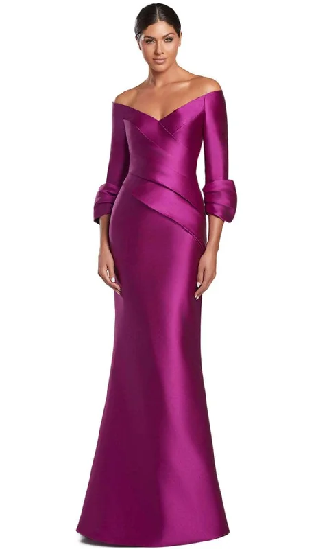 Soft Knitwear Alexander by Daymor 2060F24 - Off Shoulder V-Neck Formal Gown