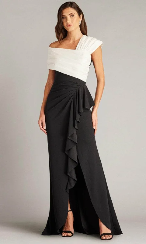 Outdoor Outfits Tadashi Shoji BOS24111L - Two Tone Asymmetric Evening Gown