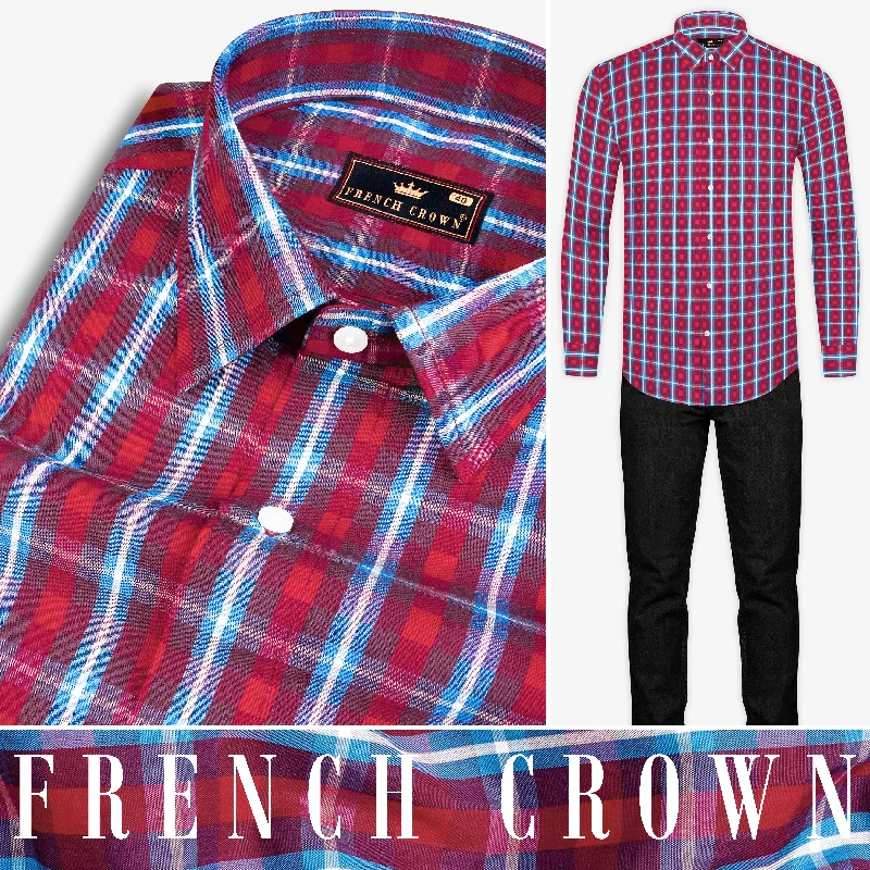 All-Weather Wear Pale Carmine with Cadillac Plaid Premium Cotton Shirt