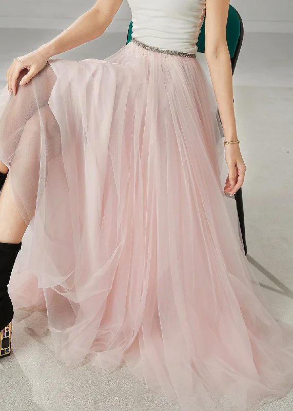 Stylish Tops Bohemian Pink Exra Large Hem Tulle Holiday Skirt Spring