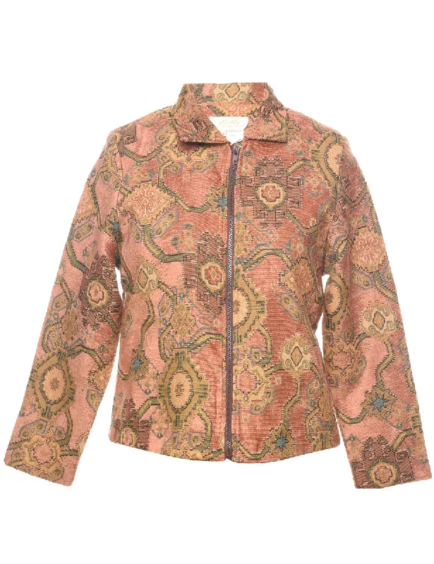 Cool Gear Zip Front Tapestry Jacket - S