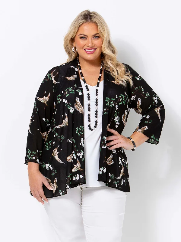 Elegant Outline Birds In Motion Jacket