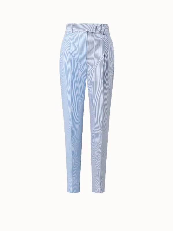 Stylish Tops Tapered Cotton Poplin Striped Pants