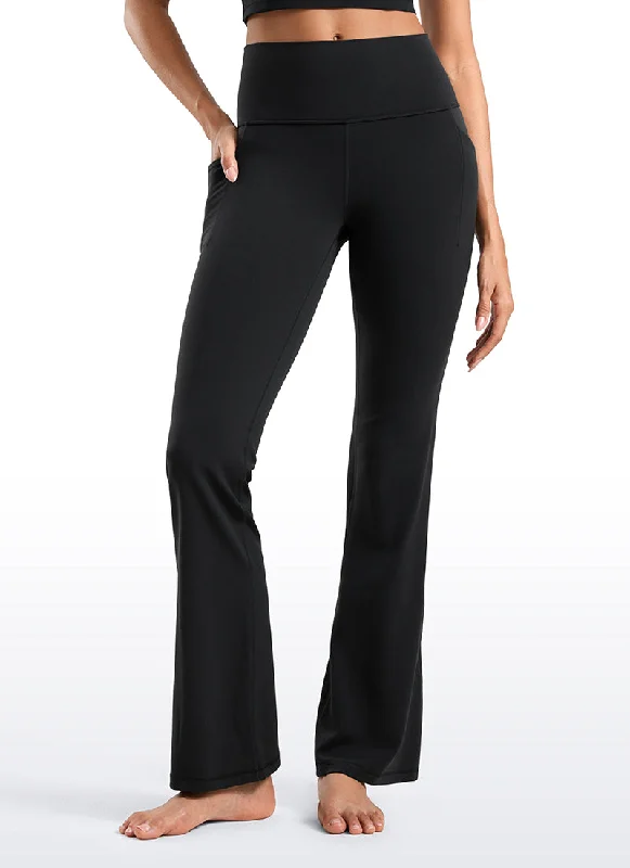 Comfortable Outfits Butterluxe High Waist Flare Side Pocket Leggings 31.5"