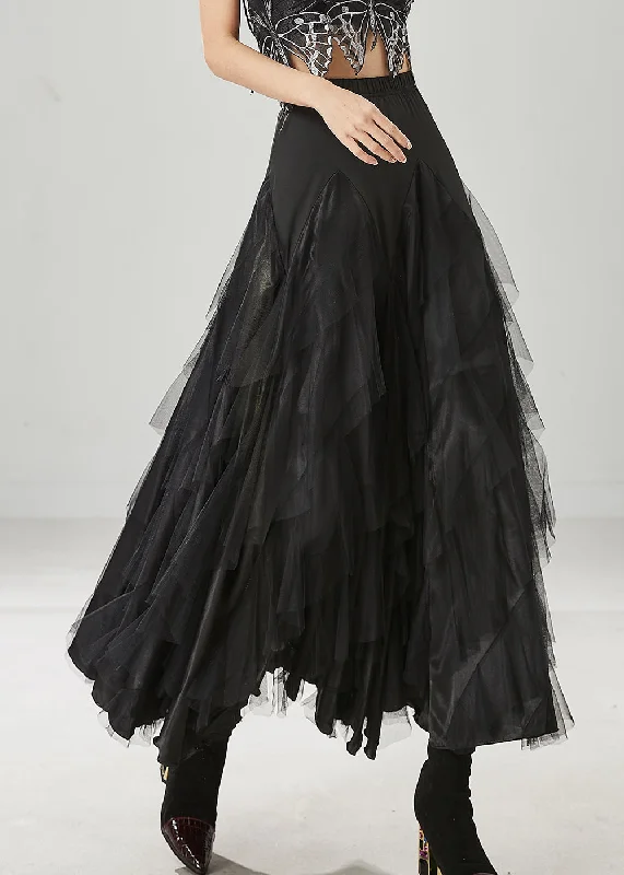 Functional Layers Black Silm Fit Tulle Skirts Exra Large Hem Spring