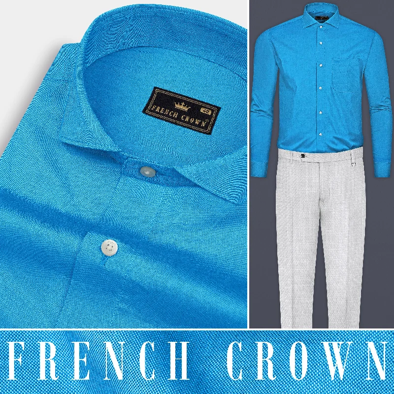 Street Casuals Pelorous Blue Chambray Premium Cotton Shirt