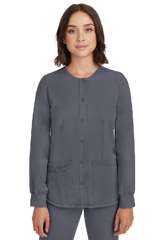 Cozy Pants HH-Works Women's Megan Snap Front Scrub Jacket | Pewter