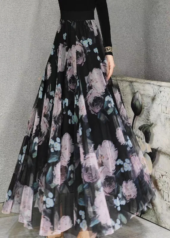 Relaxed Style Boutique Pink Print Exra Large Hem Tulle Skirt Spring