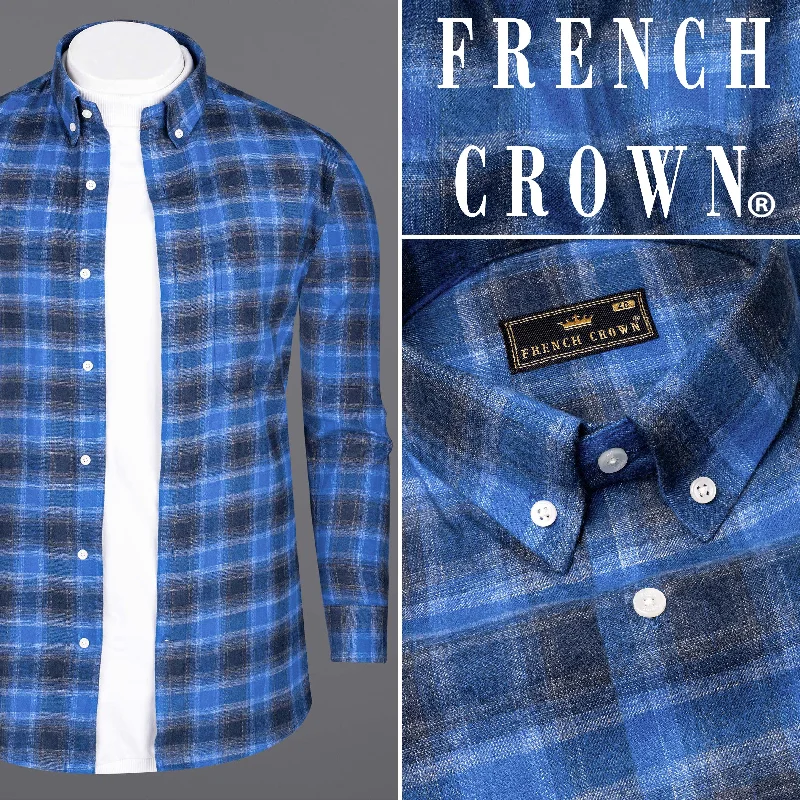 Smart Outfits Tufts Blue and Cloud Burst Plaid Flannel Overshirt/Shacket