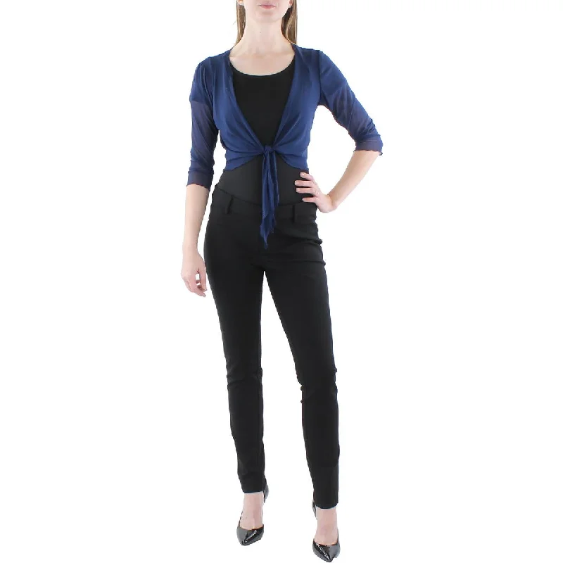 Comfortable Knitwear Connected Apparel Womens Petites Crop Mesh Bolero
