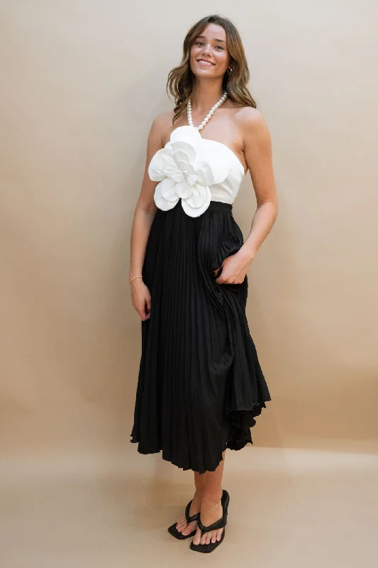 Luxury Customization Becca Pearl Halter Midi Dress