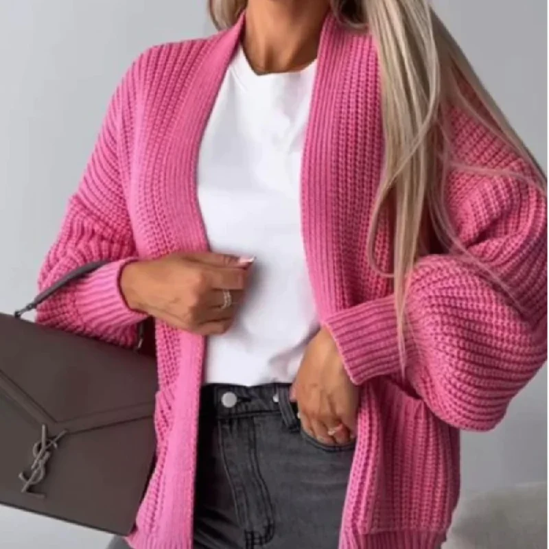 Chic Relaxation Stella Crop Balloon Sleeve Cardigan