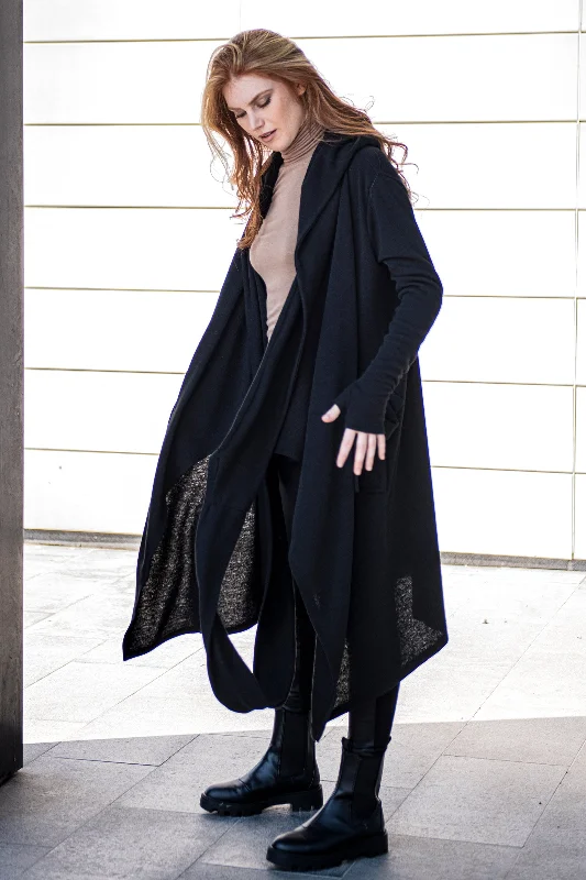 Relaxed Activewear Cardigan Coat with Shawl Hood