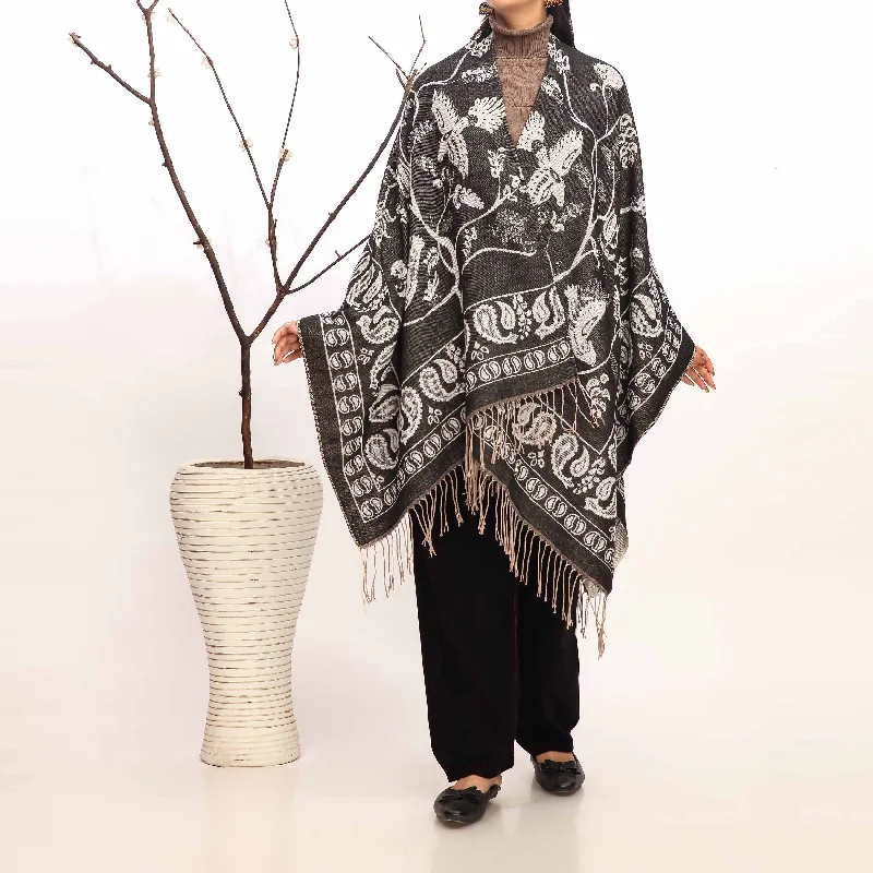Black Winter Cape Shawl PW4921