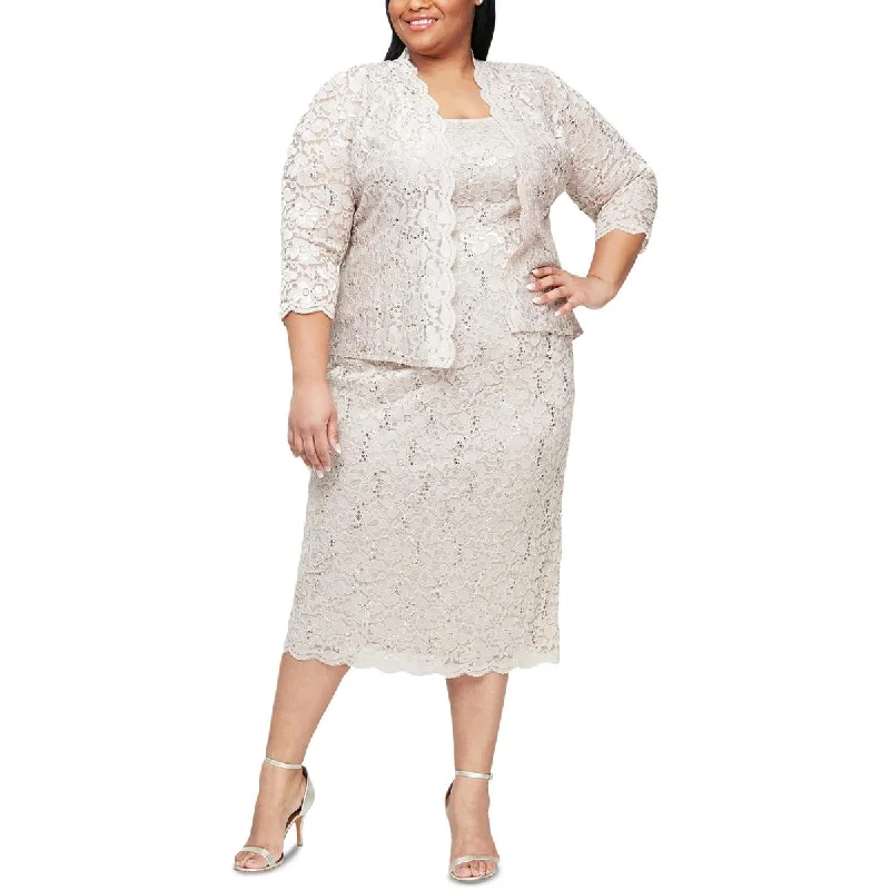 Classic Pieces SLNY Womens Plus Lace Sequined Bolero