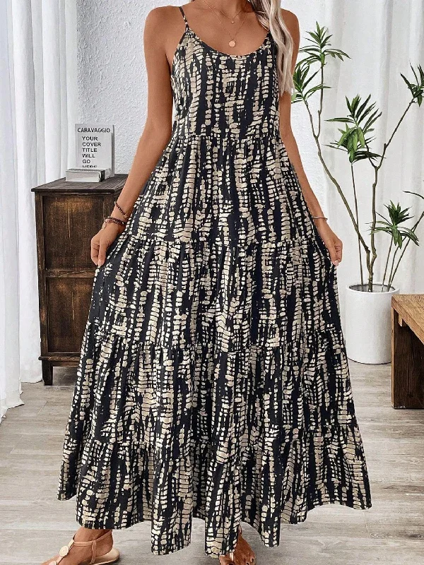 Soft Materials Printed Scoop Neck Maxi Cami Dress