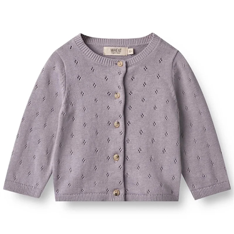 Casual Chic Wheat Lavender Maia Strik Cardigan