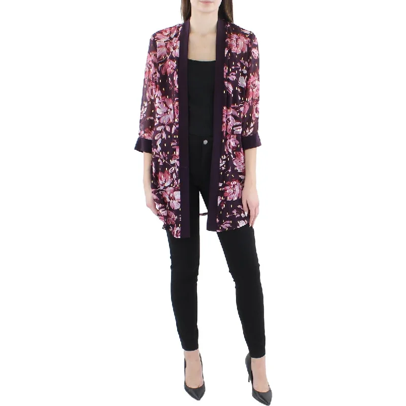 Warm Wear R&M Richards Womens Chiffon Sheer Duster Blazer