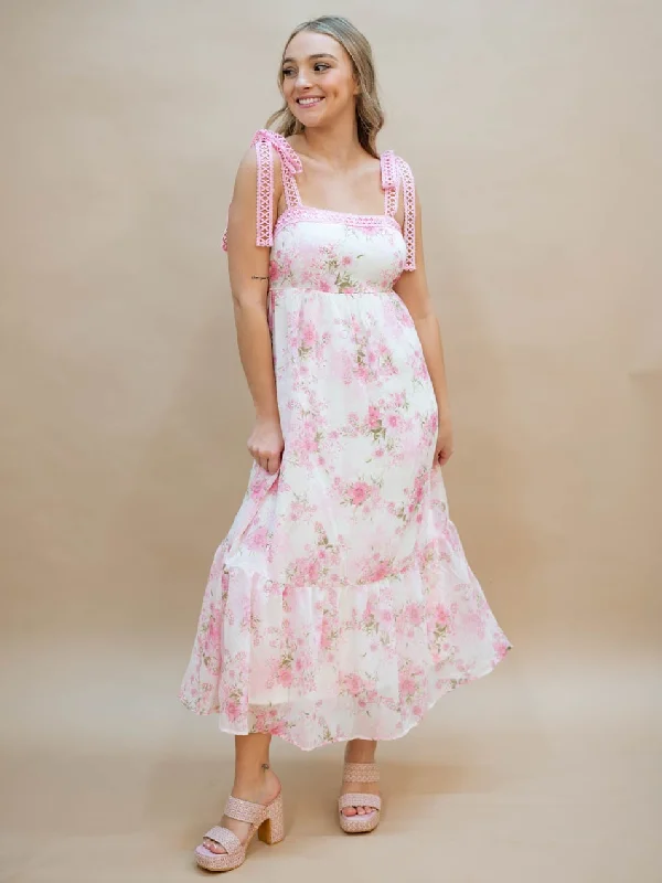 Functional Tops Cherie Floral Midi Dress - Pink
