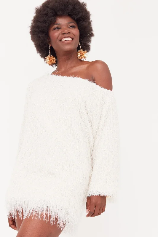 Casual Wear TALISA White Tassel Mini Dress