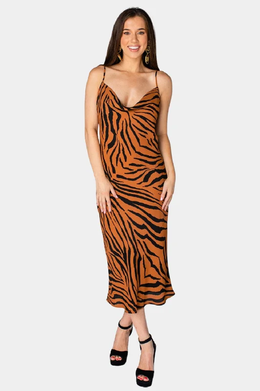 Lace Design Tracy Midi Slip Dress - Mowgli