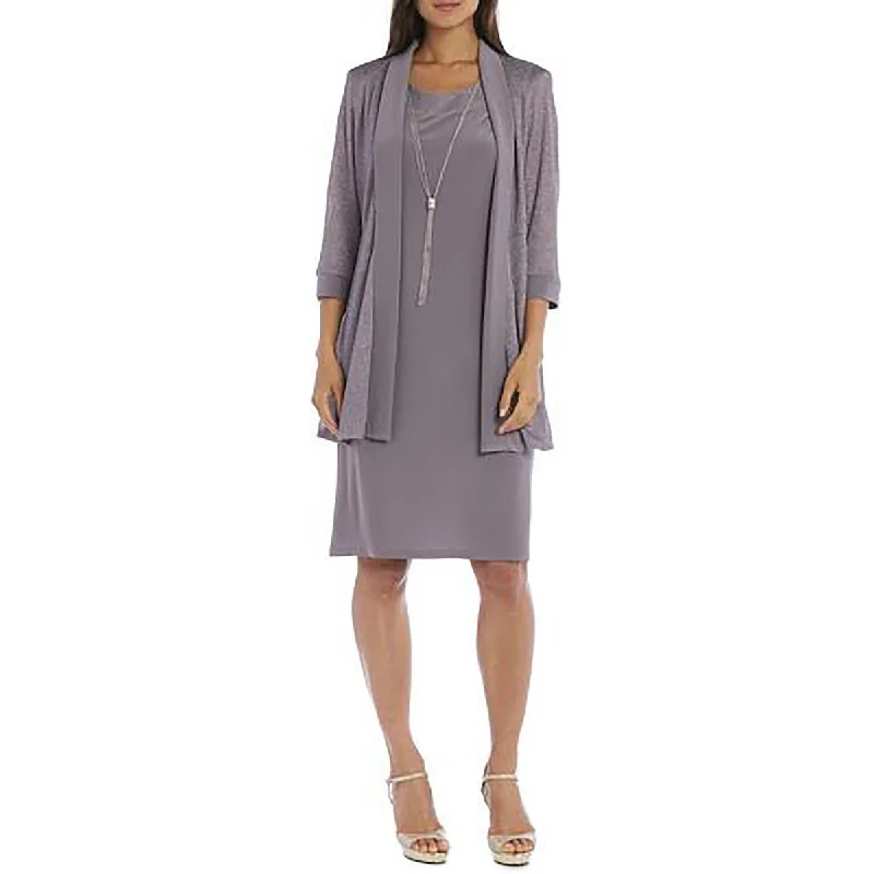 Casual Elegance R&M Richards Womens Knit Metallic Topper Jacket