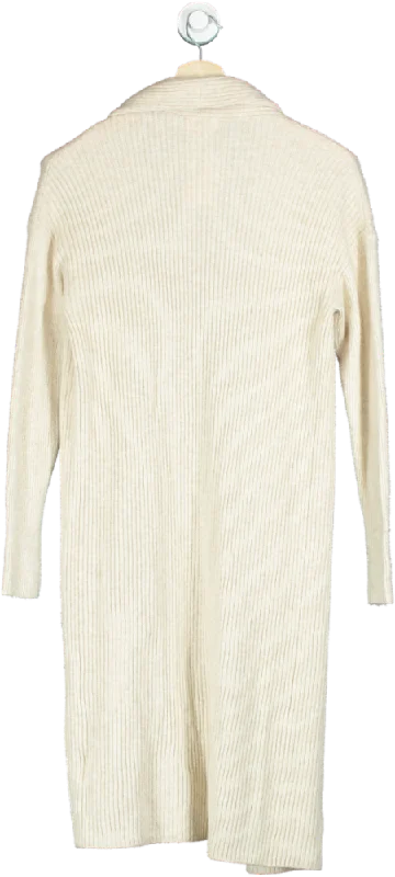 Comfortable Outfits Open Edit Cream Ribbed Open Front Cardigan UK XXS