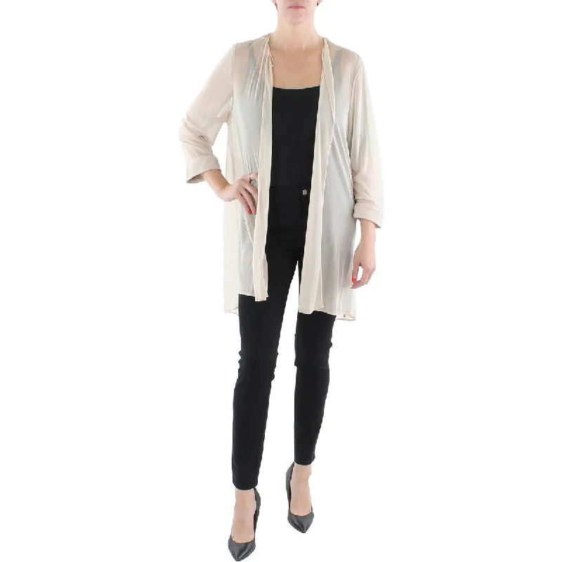 Stylish Comfort R&M Richards Womens Mesh Sheer Duster Blazer