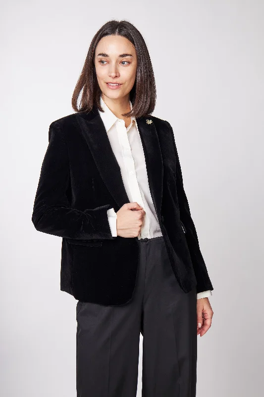 Soft Materials STELLA - LADIES BLACK VELVET BLAZER