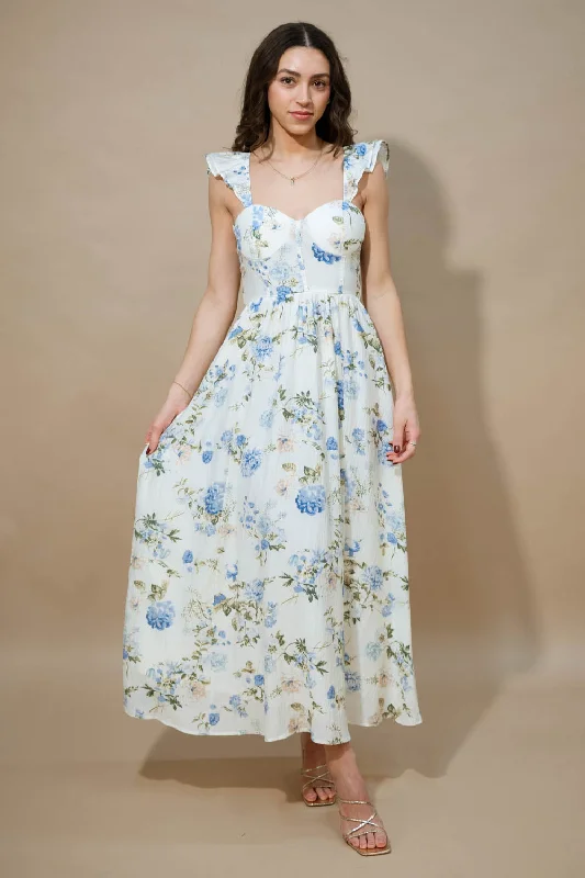 Flexible Wear Leanne Floral Maxi Dress - Blue