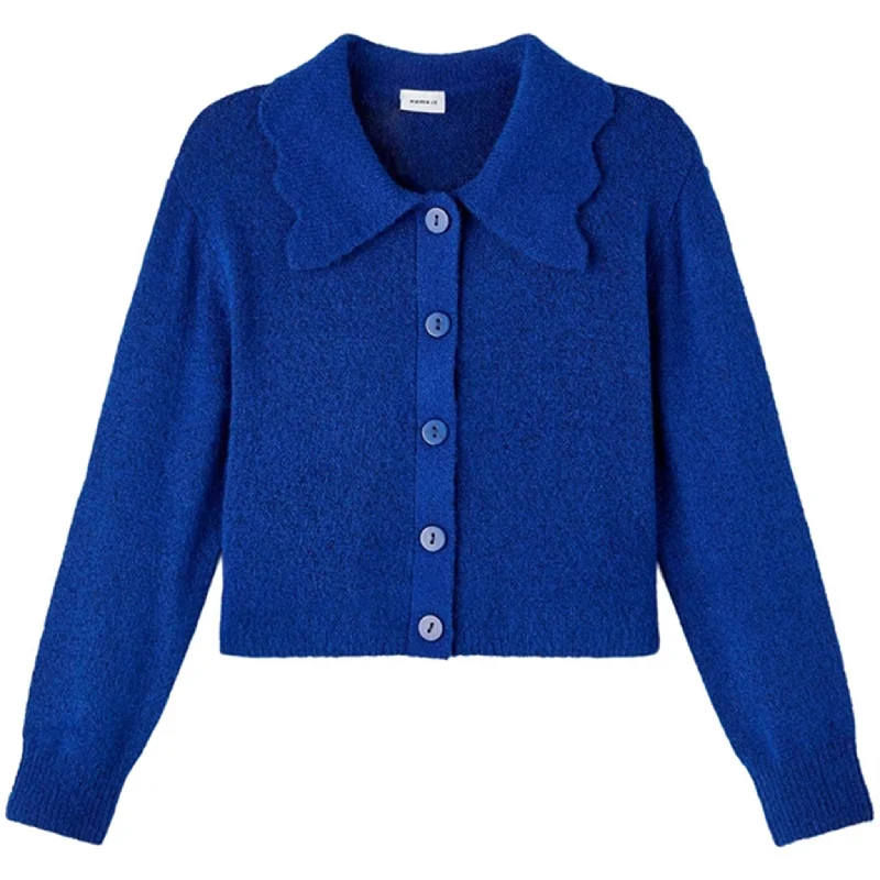 Comfy Hoodies Name it Dazzling Blue Natura Short Strik Cardigan