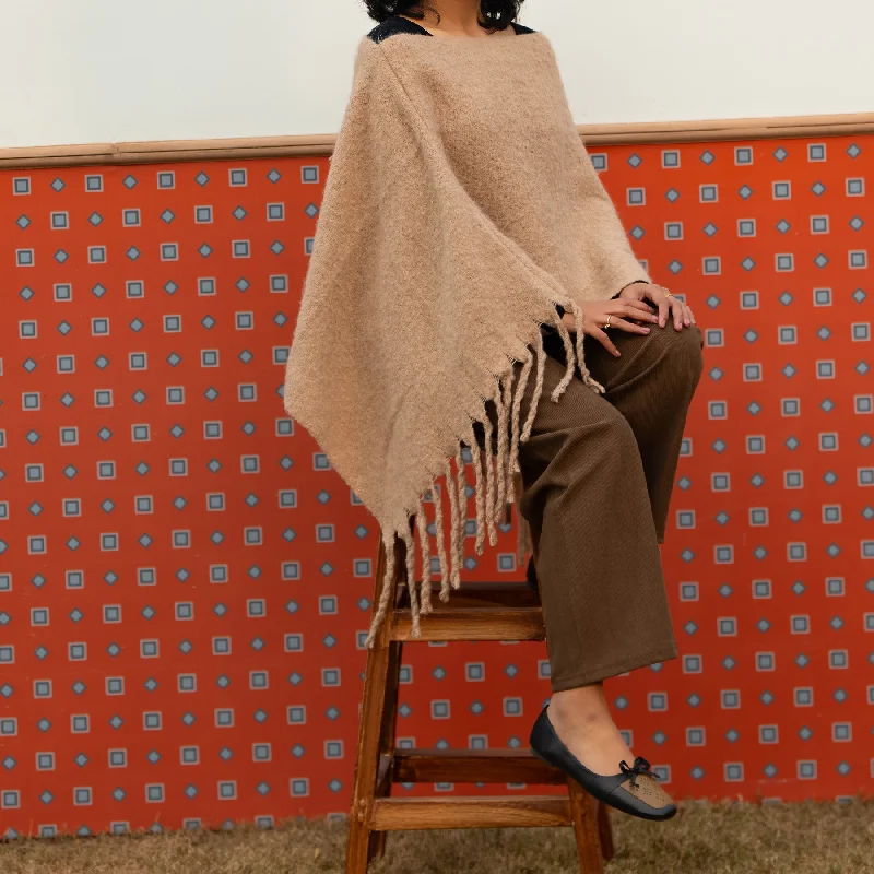Beige Winter Cape Shawl PW4905