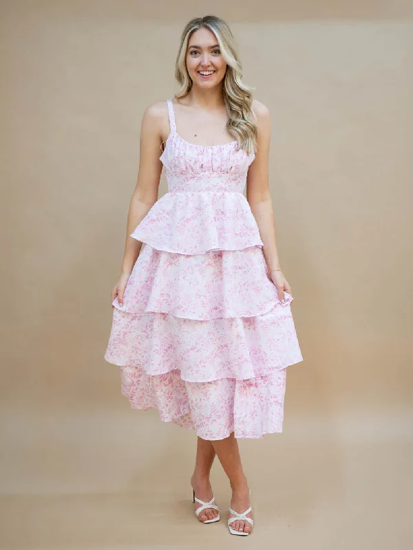 Versatile Knitwear Charleston Tiered Maxi Dress - Pink