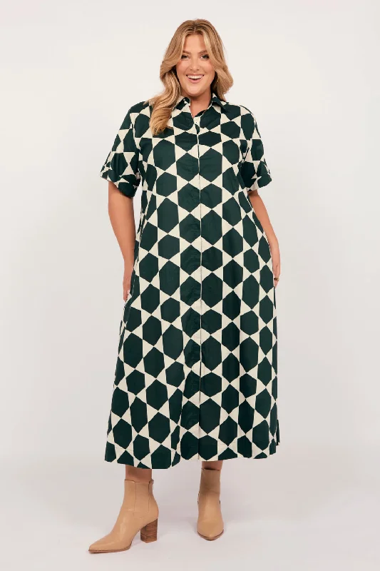 Active Tops Gracie Shirt Dress in Golden Lime