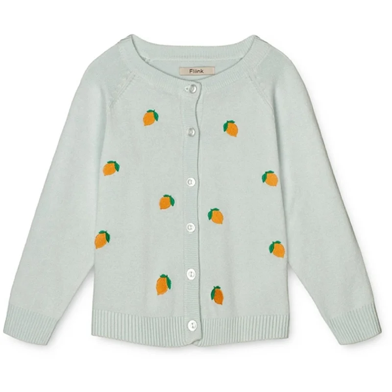 Exquisite Tailoring Fliink Ballad Blue/Sunflower Lemons Favo Embr. Knitted Cardigan