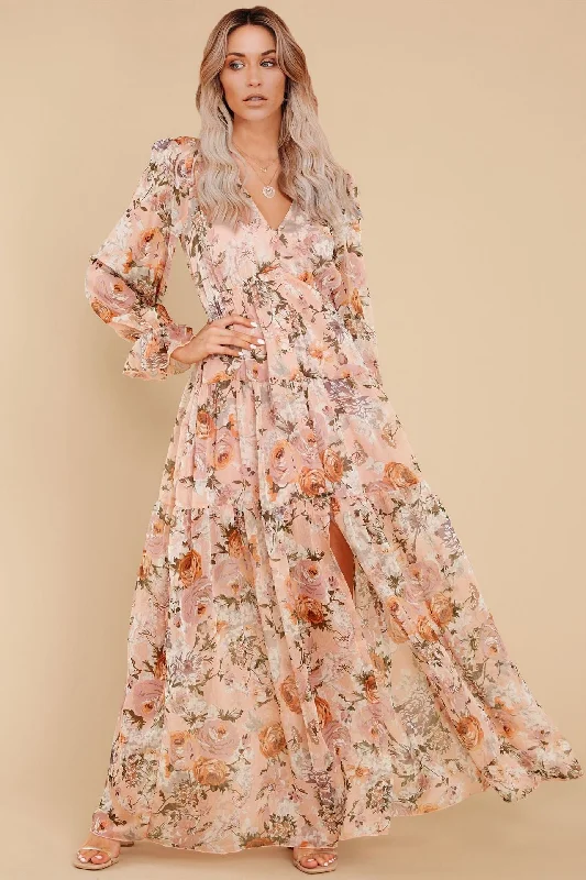 Relaxed Layers KittenAlarm - Prosperous Floral Chiffon Boho Maxi Dress - FINAL SALE