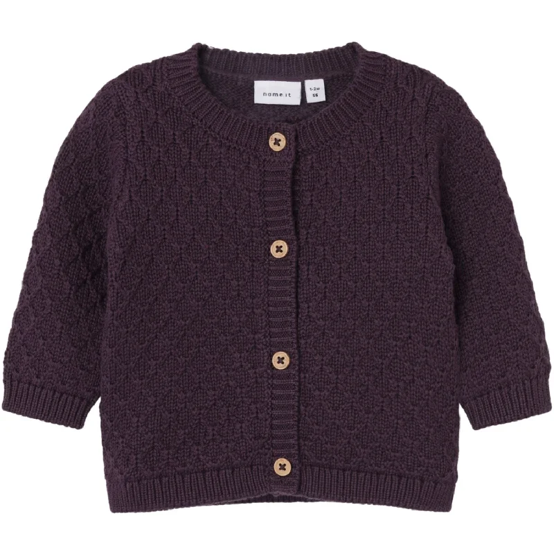 Functional Tops Name It Plum Perfect Lomille Knit Cardigan